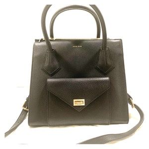 ANINE BING Black pebble leather bag